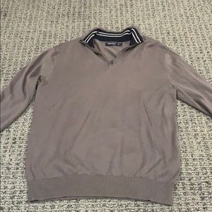 Grey Nautical quarter zip pullover